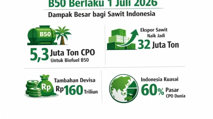 B50 Berlaku 1 Juli 2026: Industri Sawit Siap, Sektor Tambang Soroti Risiko Biaya
