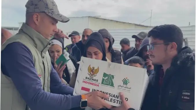 Bantuan 15.000 Paket Sembako BAZNAS Diterima Masyarakat Palestina