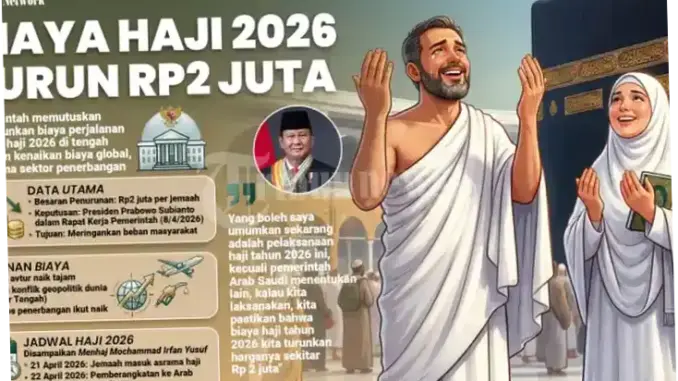 Biaya Haji 2026 Turun Rp 2 Juta, Pemerintah Pastikan Jemaah Tidak Dibebani Kenaikan Biaya