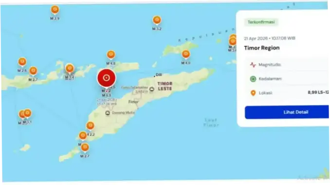Gempa Magnitudo 6,0 Guncang Timor Tengah Utara NTT