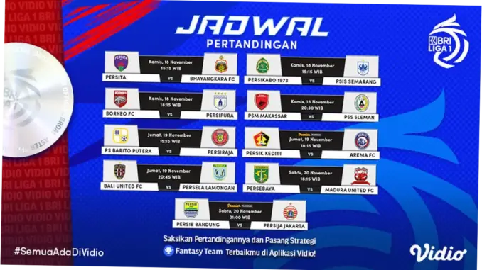 Jadwal Liga 1 Hari Ini: Persib, Borneo FC, dan Persija Hadapi Laga Penentuan