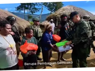 Koops TNI Habema Berbagi Kasih Kepada Masyarakat Distrik Gome, Papua Tengah