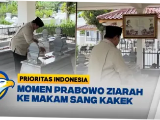 Momen Prabowo Berziarah ke Makam Margono Djojohadikusumo