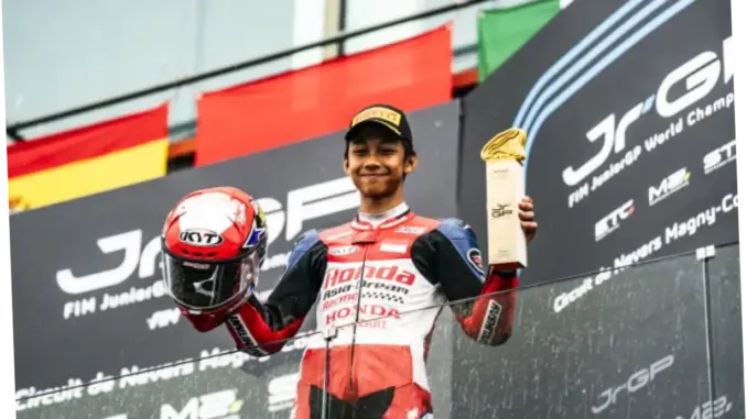 Pembalap Indonesia Kiandra Ramadhipa Menangi MotoGP Rookies di Jerez