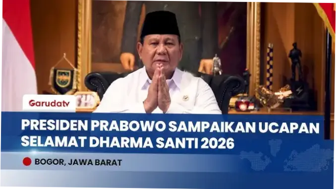 Presiden Prabowo Sampaikan Ucapan Selamat Dharma Santi 2026