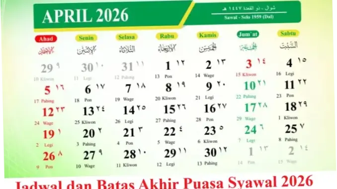 Puasa Syawal 2026: Batas Akhir dan Keutamaannya