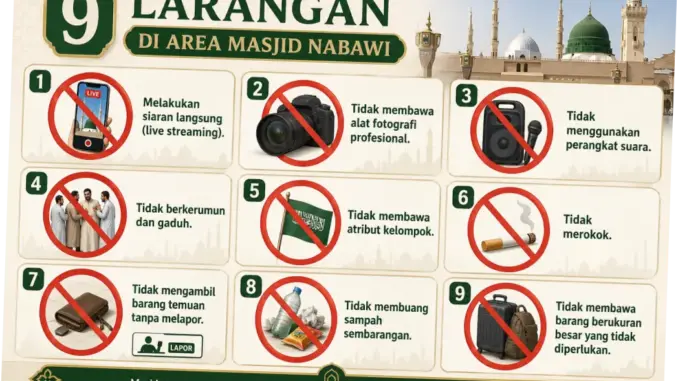 Edukasi Aturan di Masjid Nabawi, Jemaah Haji Diminta Tertib Ibadah
