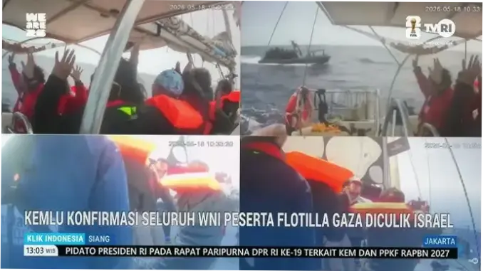 Kemlu Konfirmasi Seluruh WNI Peserta Flotilla Gaza Diculik Israel