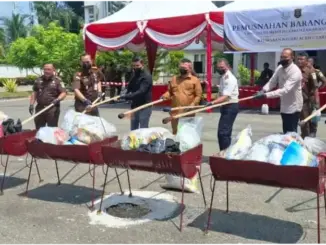 Pemusnahan Barang Bukti 77 Perkara di Aceh Utara: Upaya Memerangi Narkotika dan Kejahatan