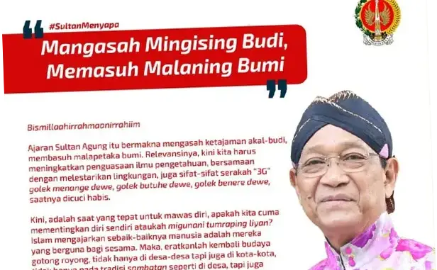 Pesan Sultan HB X kepada Lurah dan Pamong se-DIY: Hindari Korupsi dengan Laku Sasmita, Amrih Nirmala