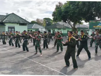Prajurit Kodim Boyolali Asah Naluri Tempur Melalui Pencak Silat Militer