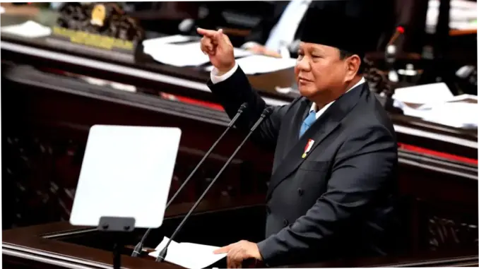 Presiden Prabowo Subianto Berpidato Menyampaikan KEM-PPKF RAPBN 2027 di Gedung Nusantara