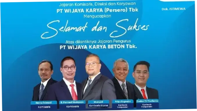 Wijaya Karya Rombak Jajaran Komisaris dan Direksi: Fokus Perkuat Fundamental dan Likuiditas